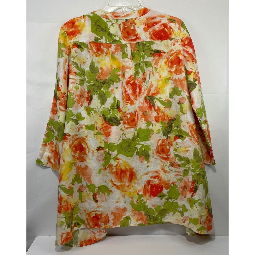 Jones New York Sport Women's Linen Blend Floral Tunic Top Size Large - Picture 6 of 15